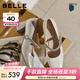 百麗（Belle）白月光瑪麗珍鞋女26春商場(chǎng)款牛皮高跟單鞋F1Y1DAQ6預售 金色 5.5cm跟高 37