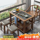 哈駱頓（HALODN）實(shí)木陽(yáng)臺小茶桌茶車(chē)茶臺家用小戶(hù)型燒水茶臺茶桌一體新中式茶幾桌 桌子+1圍椅+2方凳【升級玻璃壺電器套裝】 免安裝-長(cháng)100*47*68贈茶具禮包
