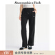 Abercrombie & Fitch美式經(jīng)典LOGO抓絨松緊腰直筒運動(dòng)衛褲長(cháng)褲25秋冬女裝147-5166 黑色 M (165/76A)