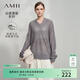 AMII女裝2025春季極簡(jiǎn)新款純色V領(lǐng)馬海毛中長(cháng)寬松薄款套頭彈 灰色 S