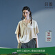 日著(zhù)原創(chuàng  )設計圓領(lǐng)短袖棉t恤2025夏季新款趣味拼接寬松洋氣上衣女 月光米 XL