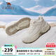 駱駝（CAMEL）加絨厚底增高休閑女鞋25年秋冬新款保暖防潑水耐磨防滑戶(hù)外徒步 3011，米/米灰，女 38