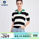Navigare意大利小帆船撞色翻領(lǐng)短袖T恤女裝25夏季新款時(shí)尚條紋針織體恤衫 黑白條紋 L