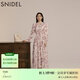 SNIDEL秋冬甜美碎花系帶收腰百褶雪紡連衣裙SWFO245033 粉米色 M （1）