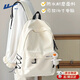 回力書(shū)包男女高顏值初中高中生大學(xué)生雙肩包中學(xué)生青少年休閑旅行背包 燕麥白【送沖天鴨掛件】