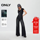 ONLY秋季休閑百搭顯瘦高腰背帶褲牛仔褲女|12437M004 J09 深牛仔灰色 XS XS標準褲長(cháng)