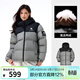 駱駝[王俊凱同款]駱駝運動(dòng)羽絨服冬男女同款防寒連帽羽絨734CA6B605 幻影黑硯墨灰 M
