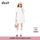 DZZIT地素時(shí)尚春夏甜酷少泡泡袖娃娃領(lǐng)短袖連衣裙3H2O4501B 白色 S