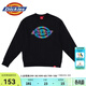 Dickies美式圓領(lǐng)衛衣男女同款鐳射大LOGO休閑潮流套頭上衣 DK012596 黑色 L