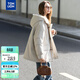 唐獅（TonLion）2025冬女羊羔毛拼接連帽腰部抽繩一手長(cháng)棉衣