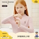 Teenie Weenie  Kids小熊童裝秋冬款女童花邊半高領(lǐng)套頭毛衣針織衫 粉色 130 cm