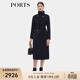 PORTS女裝秋冬新款雙排扣羊絨羊毛呢大衣 丈青 8