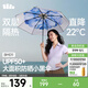 蕉下（beneunder）太陽(yáng)傘防紫外線(xiàn)夏季遮陽(yáng)傘晴雨兩用傘雙層三折防曬傘小黑傘BM011 【經(jīng)典大花】藍鈴