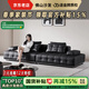 意式極簡(jiǎn)勞倫斯沙發(fā)客廳別墅直排黑色真皮沙發(fā)現代大戶(hù)型佛山沙發(fā) 3.36米直排【高承重金屬底架開(kāi)透視網(wǎng)】 【全真皮覆蓋】加厚摔紋小黃牛皮