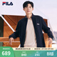 FILA斐樂(lè )官方男子針織休閑拉鏈外套上衣秋冬立領(lǐng)商務(wù)男裝通勤夾克衫 傳奇藍-NV L 175/96A