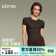 ubras美形裸感短袖內搭t恤女黑色打底衫高彈短款上衣 咖啡粉末色 L