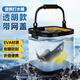 熊火打水桶8L釣魚(yú)桶可折疊便攜戶(hù)外帶繩網(wǎng)蓋活魚(yú)桶方形水桶