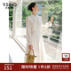 衣香麗影白色新中式國風(fēng)連衣裙女今年新款假兩件立領(lǐng)裙子 米色 S