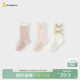童泰（TONGTAI）嬰兒襪子女寶寶中筒襪兒童寬口襪女童無(wú)骨襪頭嬰童襪粉色0-6月