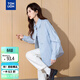 唐獅（TonLion）2026春季新款女襯衫藍色長(cháng)袖純色高級感女士襯衣小個(gè)子