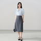 伯德小姐面試半身裙女職業(yè)公務(wù)工裝半裙正裝包臀長(cháng)裙a字灰色裙子