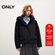 ONLY2025冬季新款寬松三防落肩短款抽繩白鴨絨羽絨服女|125423056 H1Z黑色 S