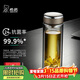 希諾（heenoor）抗菌玻璃杯雙層隔熱水杯男高檔車(chē)載泡茶杯子X(jué)N-1937中閃銀灰350mL