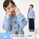 茵曼（INMAN）童裝女童套頭衛衣狗狗印花秋中大童休閑上衣 藍色 140