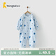 童泰四季內衣嬰兒衣服1-18個(gè)月純棉哈衣寶寶護肚連體衣春秋 藍色小樹(shù) 66cm