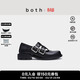 bothboth25春夏季雙鼻扣帶瑪麗珍鞋增高潮流深口皮鞋英倫風(fēng)一腳蹬單鞋 黑色/黑色 37