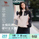 駱駝（CAMEL）戶(hù)外登山服中性加絨防潑水風(fēng)衣外套 C34CW0L4626A 幻影黑/粉 M