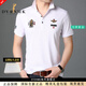 DVHNMK正品【高端刺繡】短袖t恤男士polo衫夏季輕薄領(lǐng)透氣休閑體恤衫 高端白色【現貨速達】 M
