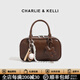 CHARLIE&KELLI CK品牌輕奢包包女款2026新款波士頓波包女士通勤單肩斜挎包 棕色【母親節生日520情人節禮物】