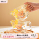 摩登主婦黃油小熊過(guò)濾玻璃量杯帶刻度大容量廚房用打蛋杯子 黃油小熊量杯1000ml（含擋板）