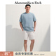 Abercrombie & Fitch美式經(jīng)典LOGO棉質(zhì)舒適套頭短袖T恤25夏季男裝123-5060 藍色 M (180/100A)