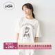 gelatopique25秋冬女雪納瑞印花短袖T恤睡衣PWCT254311 灰白色 均碼