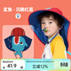 Kocotree兒童防曬帽夏寶寶遮陽(yáng)帽男童女童漁夫太陽(yáng)帽子防紫外線(xiàn)大帽檐 撞色卡通立體鯊魚(yú) M碼：頭圍51-52CM，建議2-5歲