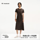 播法式夏日收腰顯瘦T恤裙女夏季款簡(jiǎn)約短袖連衣裙DDS2LD5005 G20甘石 S