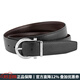 菲拉格慕（Ferragamo）男士牛皮腰帶 針扣式商務(wù)休閑皮帶【寬約3.5cm/可裁剪】 679781 675140馬蹄扣/黑色 105碼