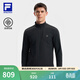 FILA 斐樂(lè )官方男士針織長(cháng)袖外套冬季新款健身運動(dòng)簡(jiǎn)約男子上衣 深黑-BK L 175/96A/L