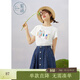 紫涵2020夏季新款T恤圖案印花百搭寬松韓版短袖女潮貓島日記 云霧白 L
