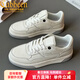 CABBEEN卡賓男鞋商場(chǎng)同款春季百搭板鞋男潮流時(shí)尚休閑牛皮鞋子男運動(dòng)鞋 米白 41
