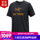 始祖鳥(niǎo)（ARC'TERYX）Arc'Word Logo Shirt SS 男子鳥(niǎo)標印花純棉短袖 透氣圓領(lǐng)T恤上衣 Black II/金標黑色 M (70kg-80kg)尺碼偏大