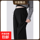 糯米褲闊腿打底褲四季款女士外穿休閑托腹休閑褲子長(cháng)褲秋裝孕婦褲 黑色(春秋款)  XL (130-150斤)