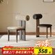 法式中古風(fēng)實(shí)木餐椅家用簡(jiǎn)約餐桌椅子設計師復古黑色布藝凳子意式 酷尼彩-1/莫代爾布藝/胡桃色框架
