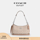 蔻馳（COACH）奧萊女士女包經(jīng)典標志老花TERI單肩斜挎包麻將包 SV/沙黃色/灰褐色