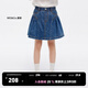 little MO&Co.童裝夏裝女童甜酷百搭軟牛仔裙短裙半身裙兒童裙子 牛仔藍色 110 110/53
