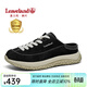 楓葉（leaveland）勃肯鞋男2026新品半包一腳蹬懶人鞋復古時(shí)尚防滑軟底包頭穆勒拖鞋 黑色 （皮鞋碼） 38