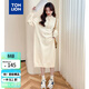唐獅（TonLion）2024連衣裙女款韓版溫柔甜美淑女高領(lǐng)針織長(cháng)裙百搭 杏仁白 S 