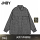JNBY/江南布衣秋季毛呢夾克銀絲珠片花呢時(shí)髦小香風(fēng)外套5O9814560 965/黑白條格 M